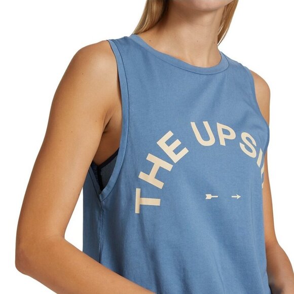 THE Upside Sarah Printed Logo Tank Top Blue - Picture 5 of 9